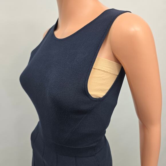 Club Monaco Dress Italian Yarn Knit Stretch Sleeveless Navy Blue Size XS / XXS - Picture 8 of 11